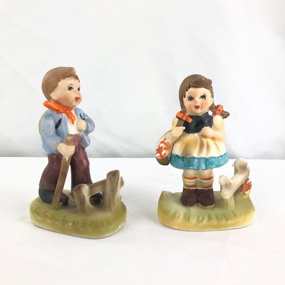 Lot Vintage Ceramic Boy Girl Figurines by CM Inc. Chadwick Japan 50s 60s MCM - Picture 1 of 9